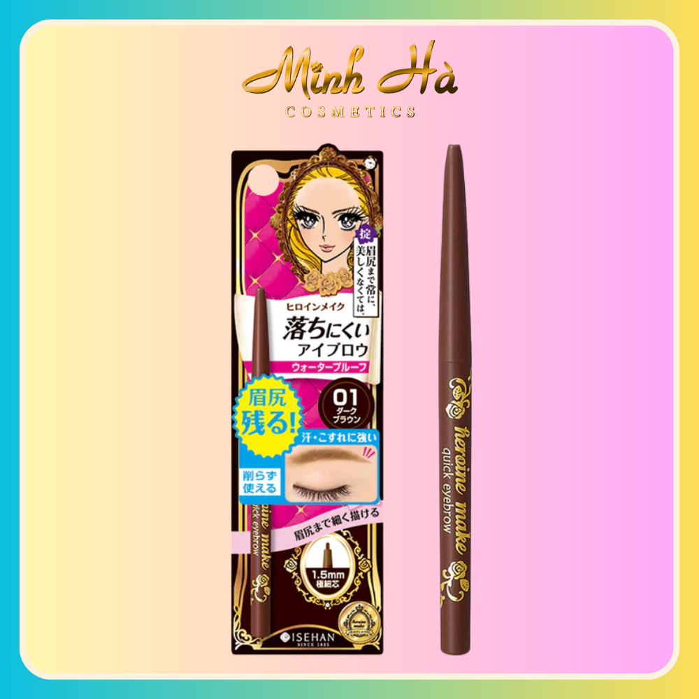 Chì kẻ mày Kiss me Heroine Make Quick Eyebrow 0.07g siêu mảnh sắc nét lâu trôi