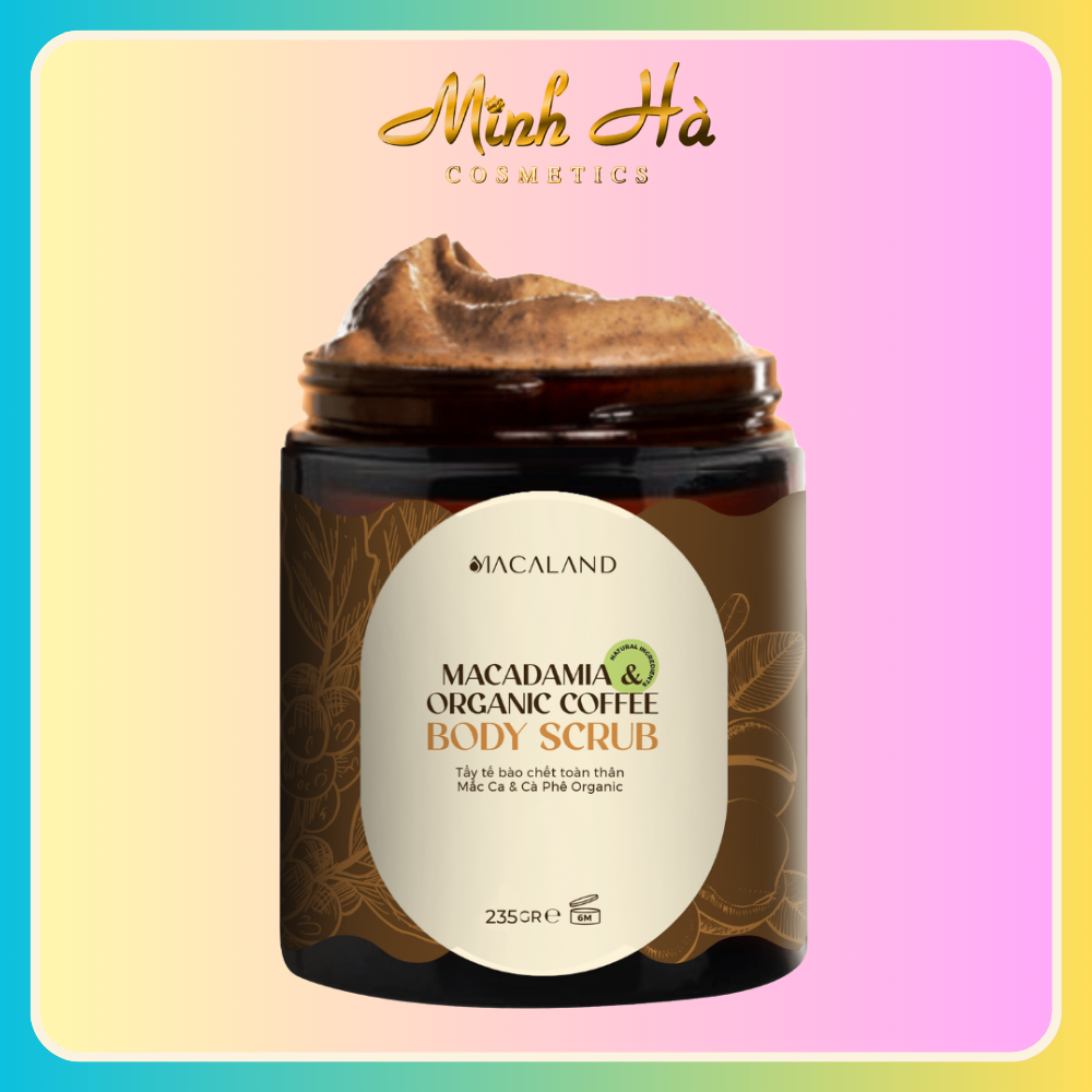 Tẩy da chết body Macaland Macadamia & Organic Coffee 235g dưỡng ẩm chăm sóc sáng da