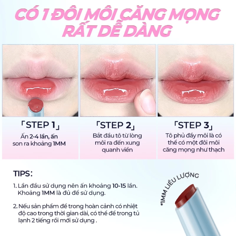 Son tint bóng Sace Lady Airy Fresh Glasting Water Tint Lipstick SL657 1.8g sáng bóng, mọng nước