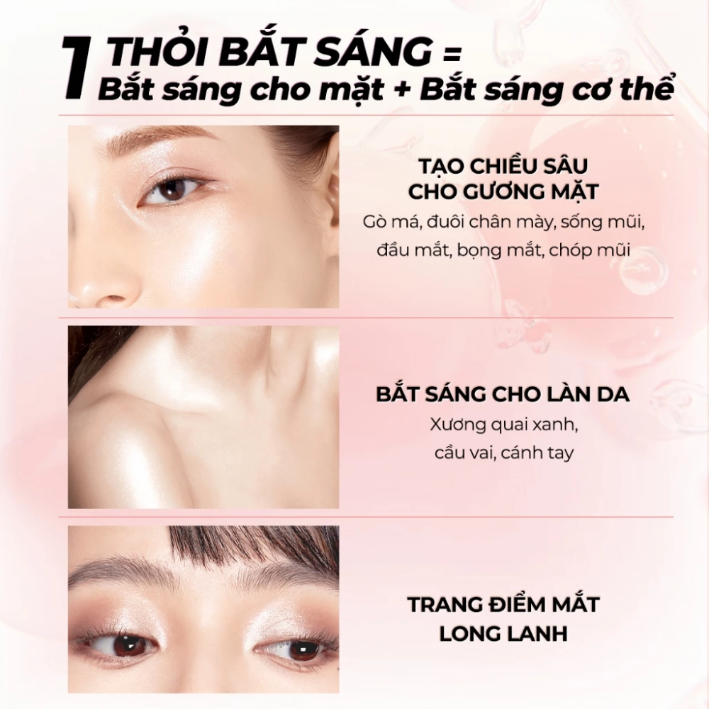Thỏi bắt sáng Sace Lady Cooling Jelly Highlighter Stick 8g kết cấu thạch lâu trôi