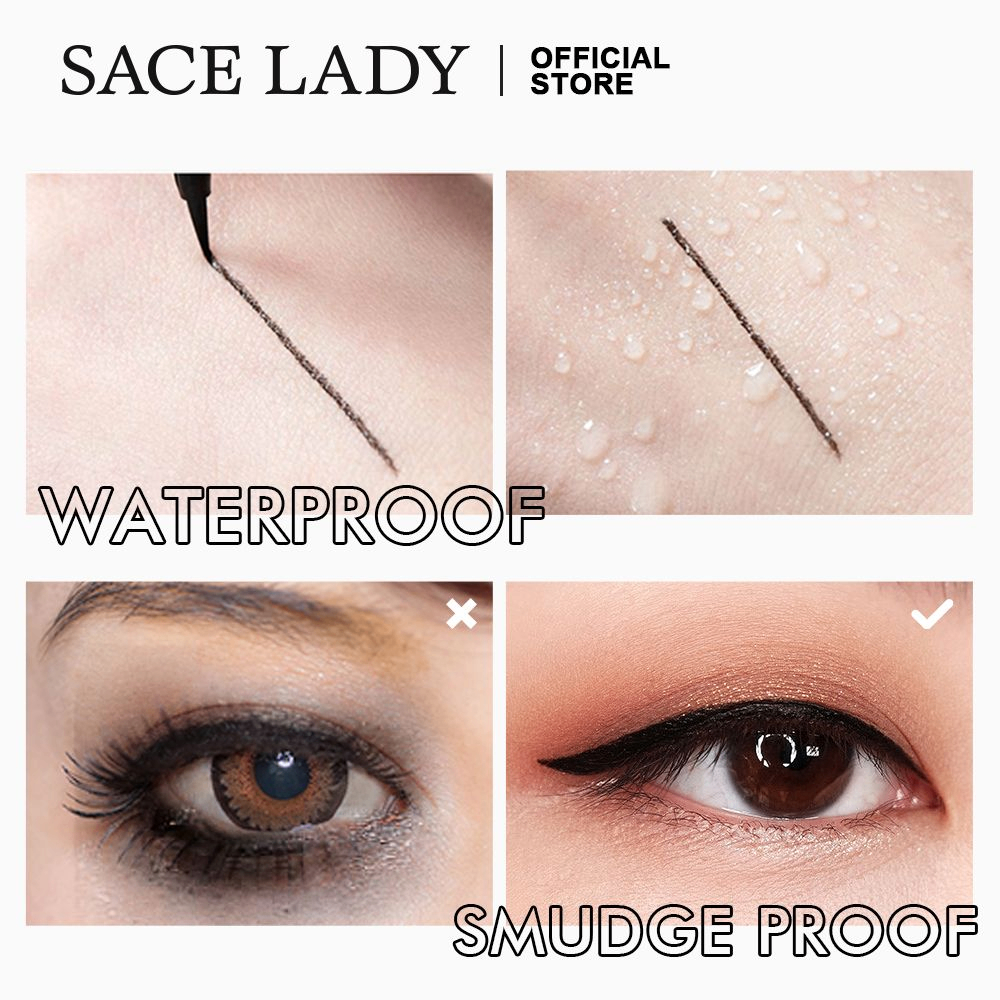 Kẻ mắt dạng nước Sace Lady Inky Black Eyeliner 1.2ml chống trôi kẻ mắt nhanh chóng