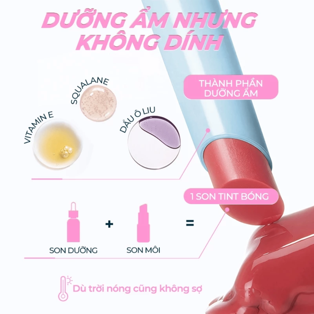 Son tint bóng Sace Lady Airy Fresh Glasting Water Tint Lipstick SL657 1.8g sáng bóng, mọng nước