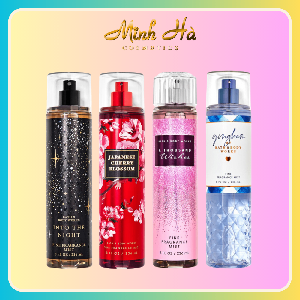 Xịt thơm Bath & Body Works 236ml với mùi hương ngọt ngào, mát dịu, nhẹ nhàng phù hợp cho mọi lứa tuổi