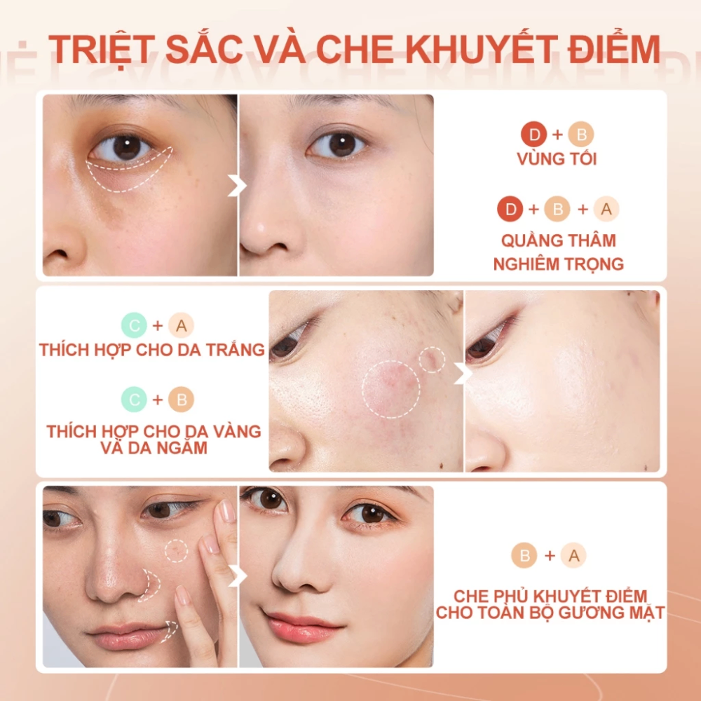 Bảng triệt sắc 4 ô Sace Lady Pro Zone Concealer Patette 5.6g giúp hiệu chỉnh màu da bám lâu
