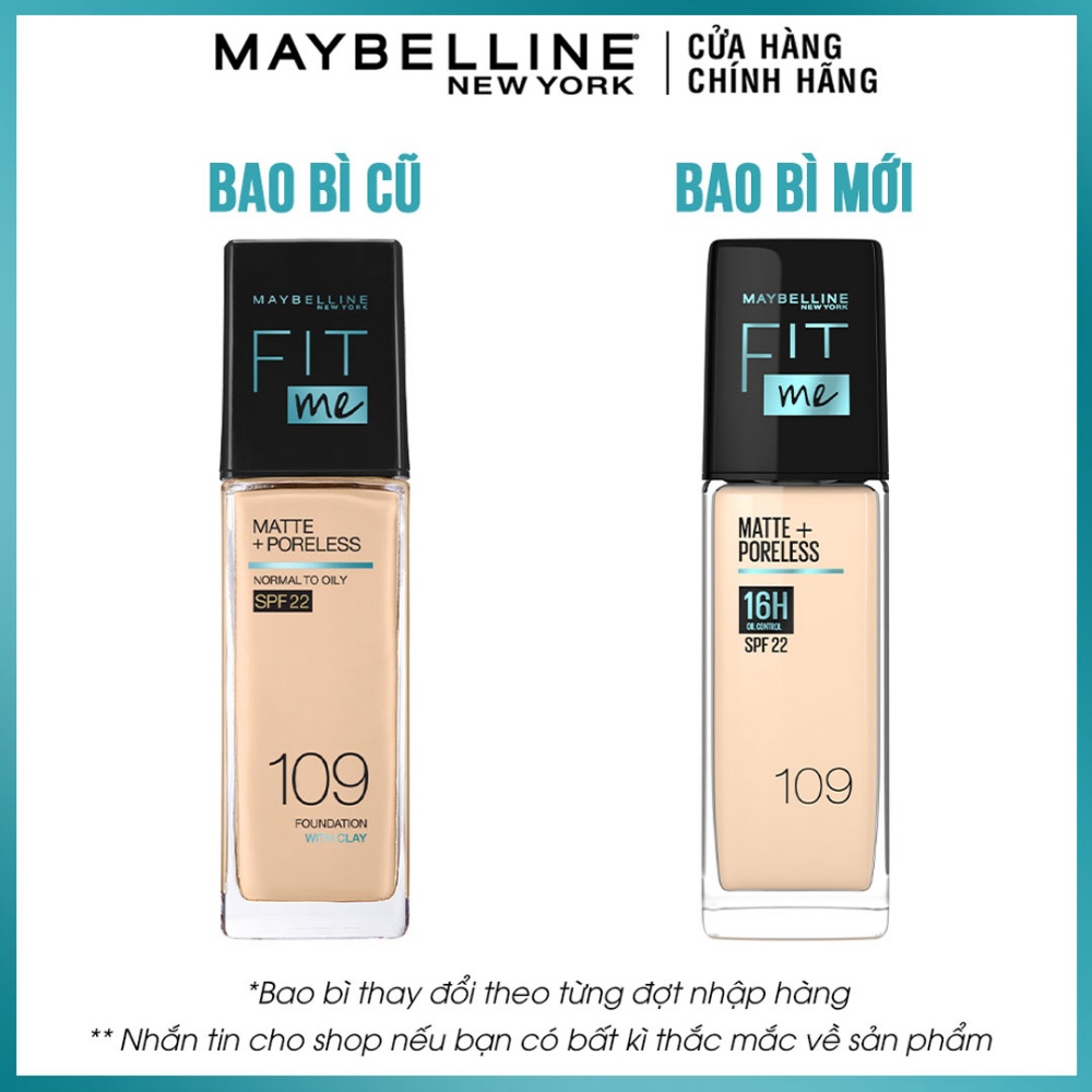 Kem nền Maybelline Fit Me Matte Poreless Foundation 30ml kiềm dầu che phủ cho da