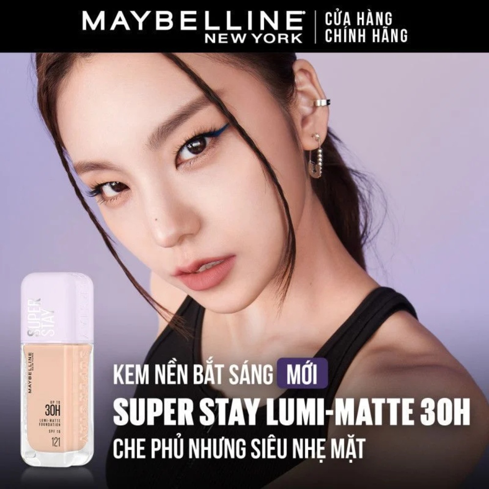 Kem nền bắt sáng Maybelline 30H Lumi-matte Foundation SPF16 35ml che phủ tốt và kiềm dầu