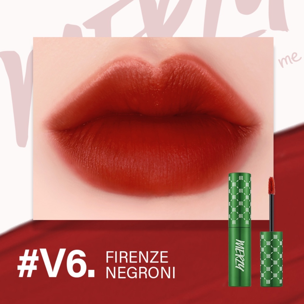 Son kem lì Merzy The First Velvet Tint #V6 Firenze Negron xanh lá 4.5g lâu trôi bền màu
