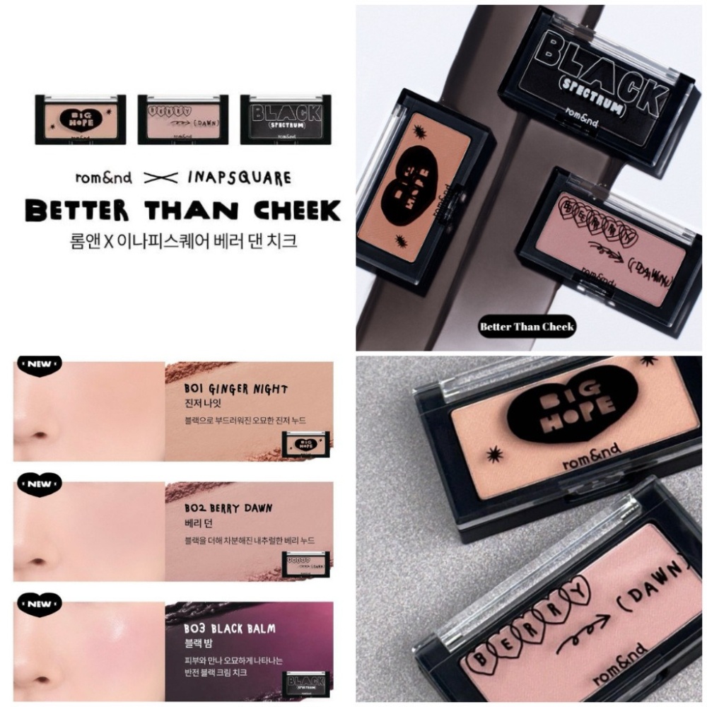 (ROMAND X INAPSQUARE) Phấn má hồng Romand Better Than Cheek Limited 4g bột cực mịn, nhanh tệp vào da