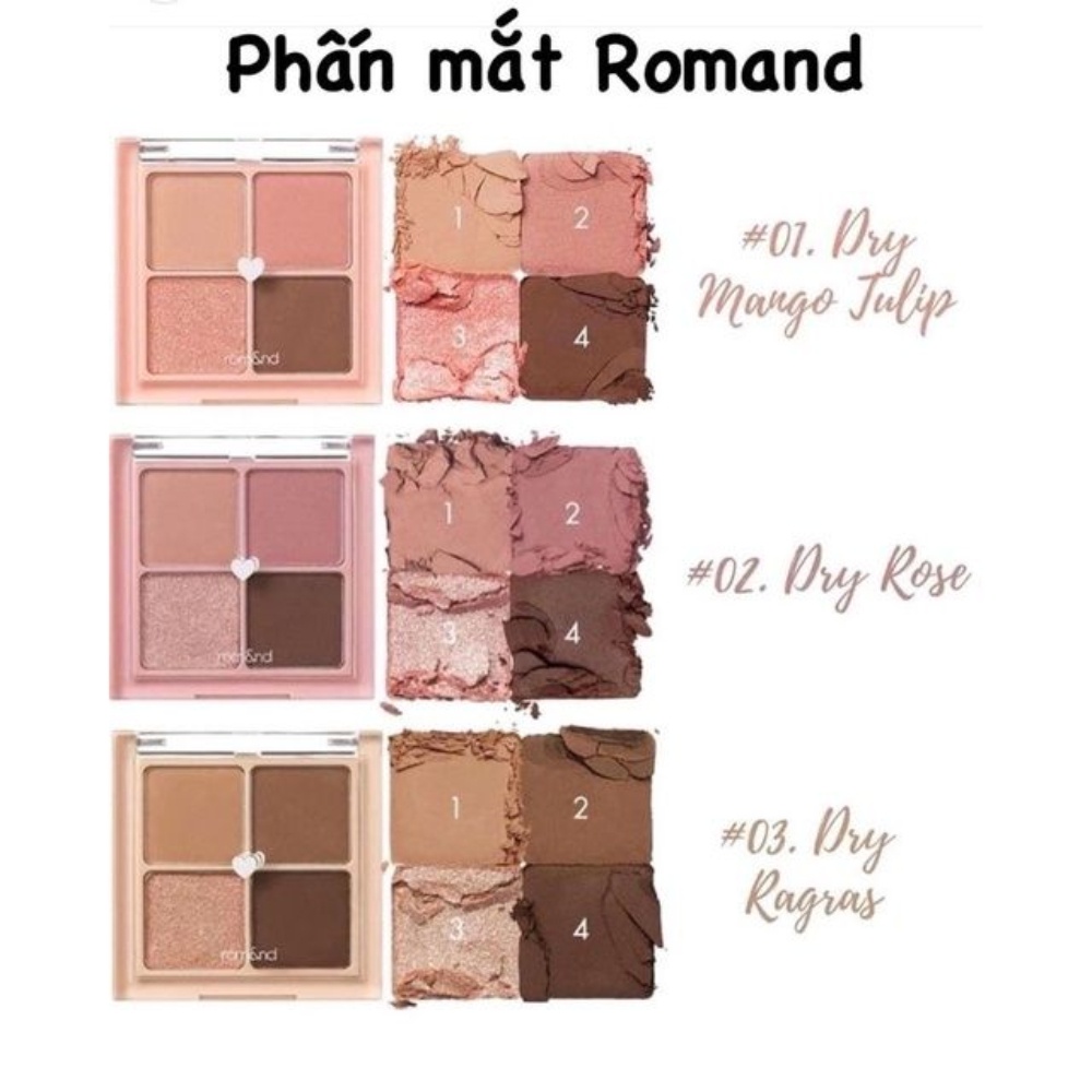 Phấn mắt Romand 4 ô Better Than Eye Pallette 6.5g xinh xắn, nhỏ gọn nhưng cầm chắc tay