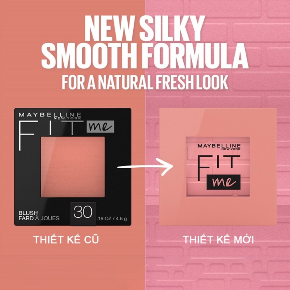 Phấn má hồng Maybelline Fit Me Mono Blush 4.5g tự nhiên lên màu chuẩn