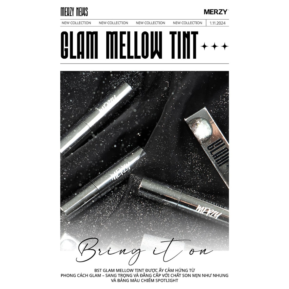 Son kem Merzy The Glam Mellow Tint 4g chất son mịn lì bám màu tốt