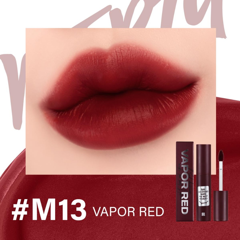 Son kem lì Merzy Noir In The Mellow Tint M13 4g vỏ đỏ Red Edition màu đỏ trầm