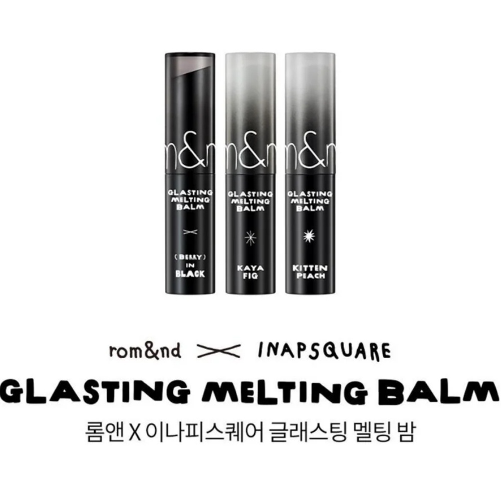 (ROMAND X INAPSQUARE) Son dưỡng Romand Glasting Melting Balm Limited vỏ đen 5g dưỡng ẩm cho đôi môi mềm mại