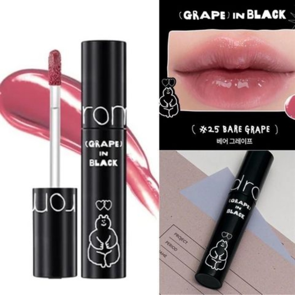 Son Romand Juicy Lasting Limited vỏ đen 5g #25 Bare Grape mềm mượt độ bám màu cao