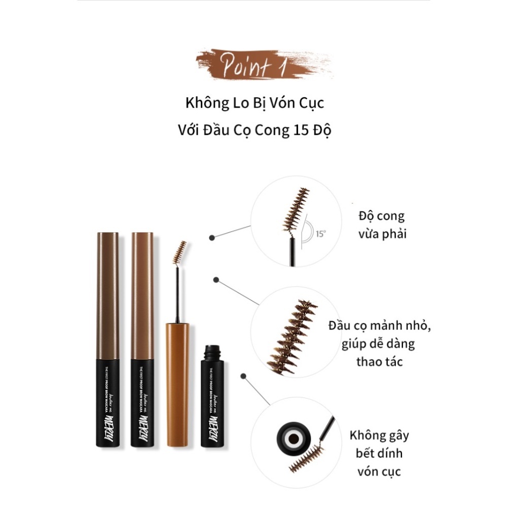 Mascara chân mày Merzy The First Proof Brow Mascara 3g bền màu lâu trôi