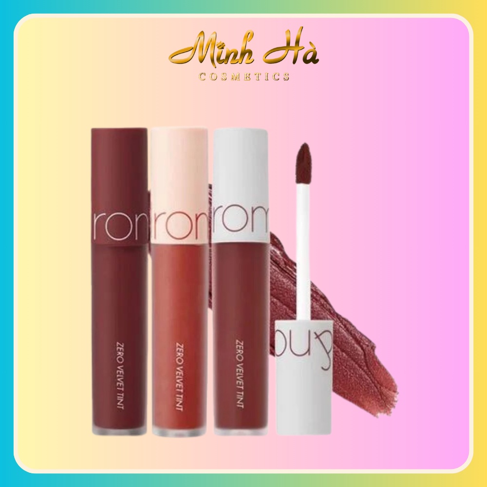 Son kem lì Romand Zero Velvet Lip Tint 4g lên màu chuẩn lâu trôi
