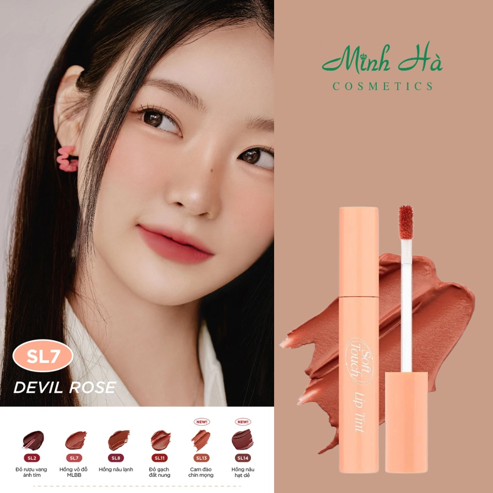 Son kem lì Merzy Soft Touch Lip Tint 3g (Peach Fuzz Edition) dưỡng ẩm mềm mịn