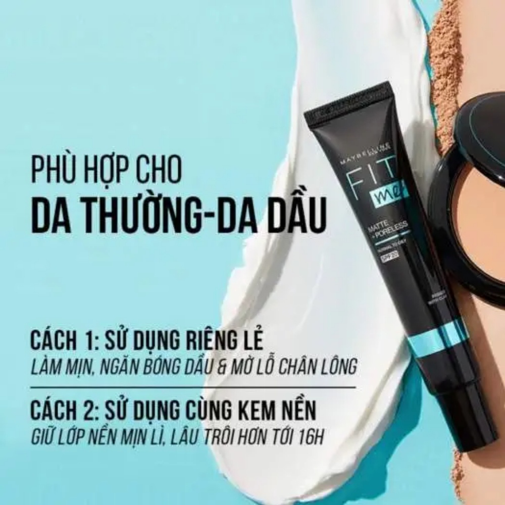 ​​Kem lót Maybelline Fit Me Primer Matte+Poreless SPF 20 30ml kiềm dầu ngăn xuống tone