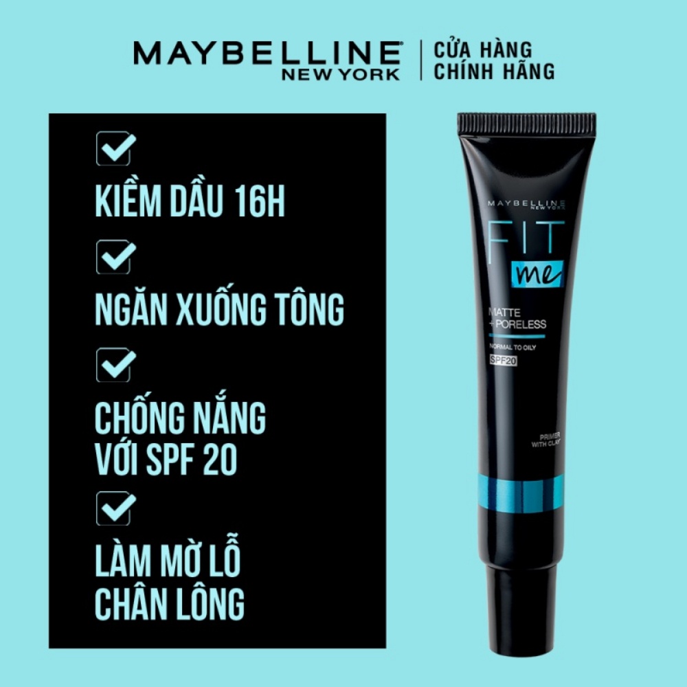 ​​Kem lót Maybelline Fit Me Primer Matte+Poreless SPF 20 30ml kiềm dầu ngăn xuống tone