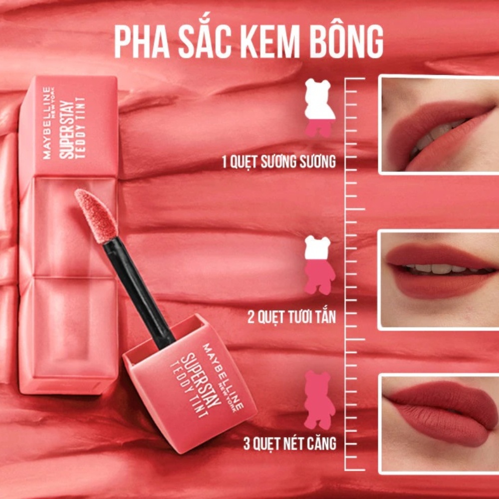 Son kem Maybelline Superstay Teddy Tint 5ml căng mịn, cho môi sắc sảo, quyến rũ