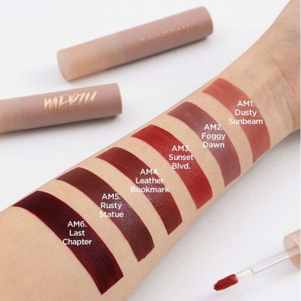 Son kem lì Merzy Academia Mellow Tint 4g lên màu chuẩn, lâu trôi