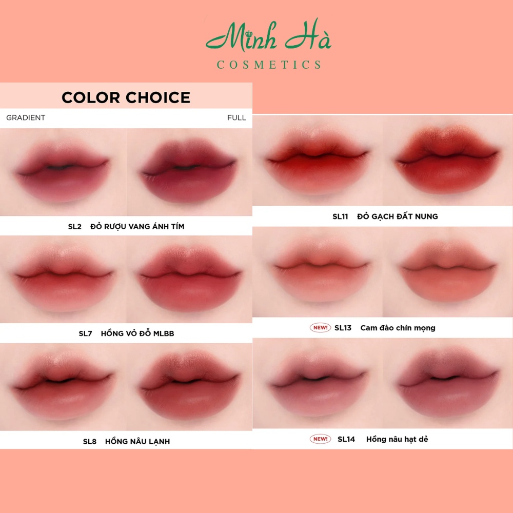Son kem lì Merzy Soft Touch Lip Tint 3g (Peach Fuzz Edition) dưỡng ẩm mềm mịn