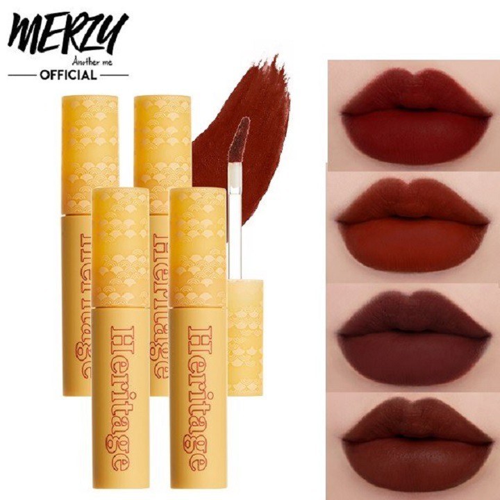 Son kem lì Merzy The Heritage Velvet Tint 4.5g lên màu chuẩn lâu trôi