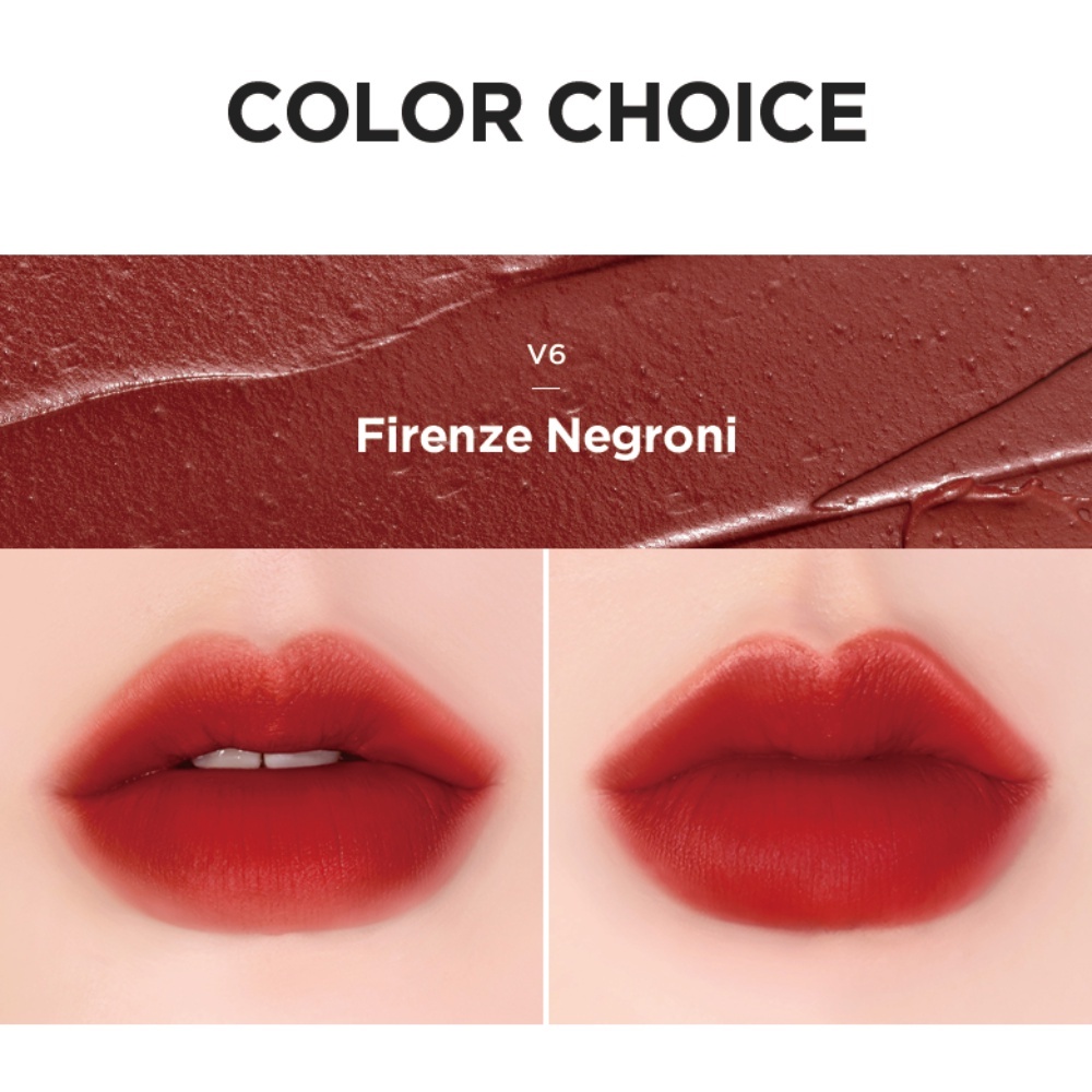 Son kem lì Merzy The First Velvet Tint #V6 Firenze Negron xanh lá 4.5g lâu trôi bền màu