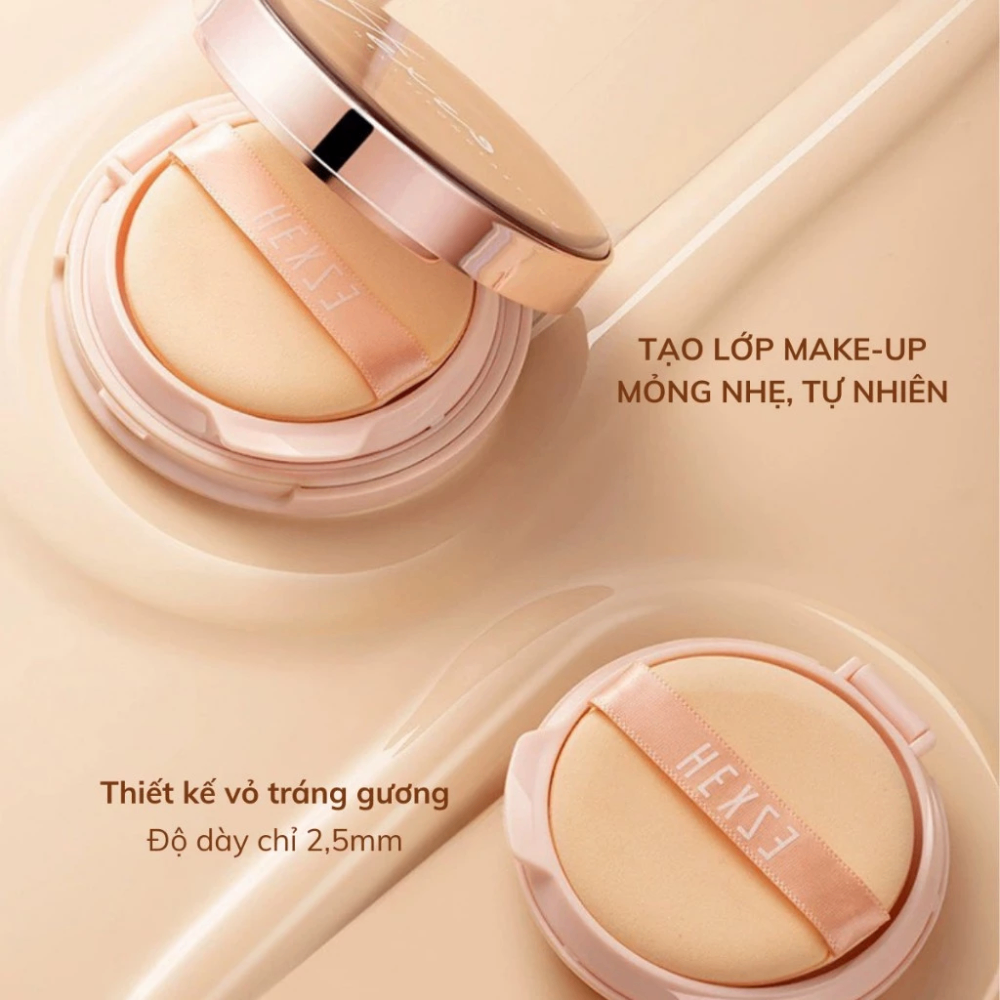 Phấn nước Hexze Brightening Longlasting Cushion Foundation (kèm lõi) 15gx2 mỏng nhẹ kiềm dầu lâu trôi