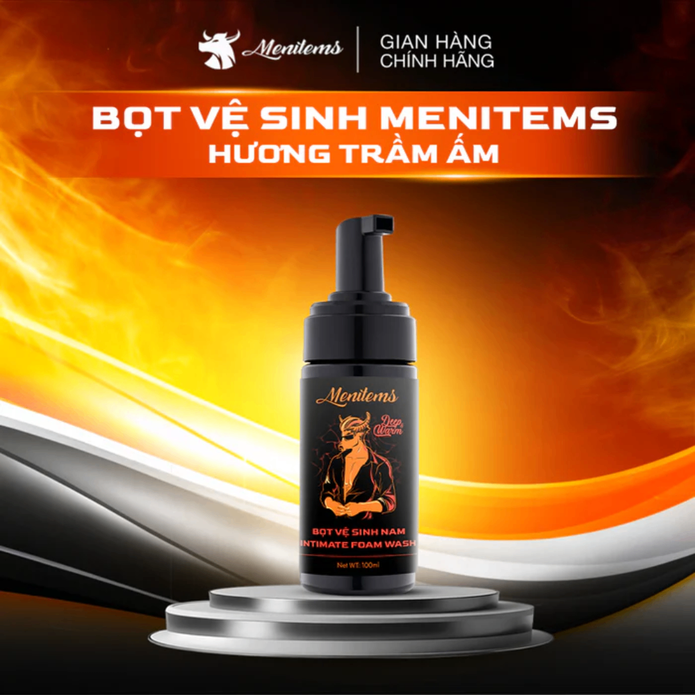 Bọt vệ sinh nam Menitems Intimate Foam Wash 100ml làm sạch dịu nhẹ hỗ trợ loại bỏ mùi hôi