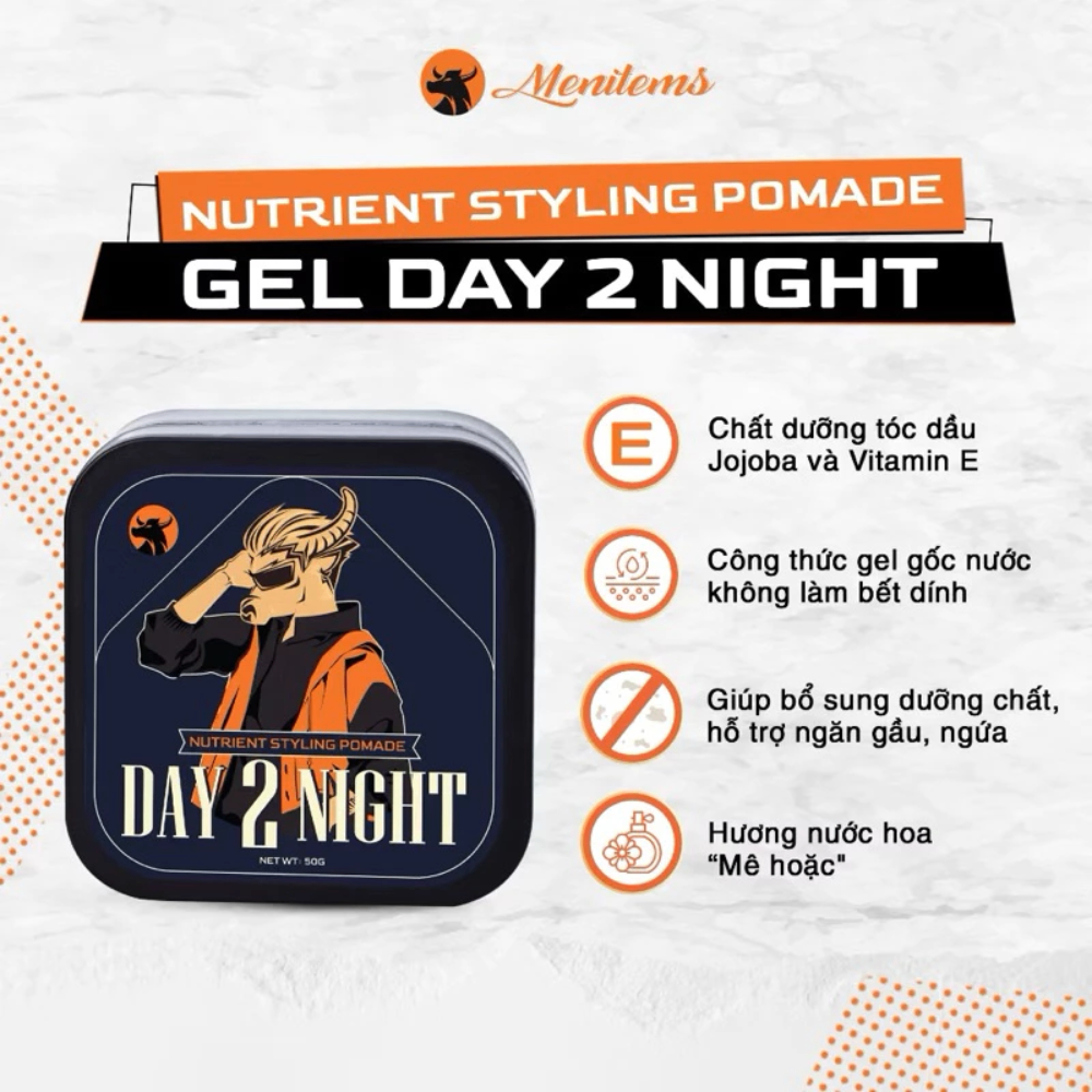 Gel vuốt tóc Menitems Nutrient Styling Pomade Gel 50g