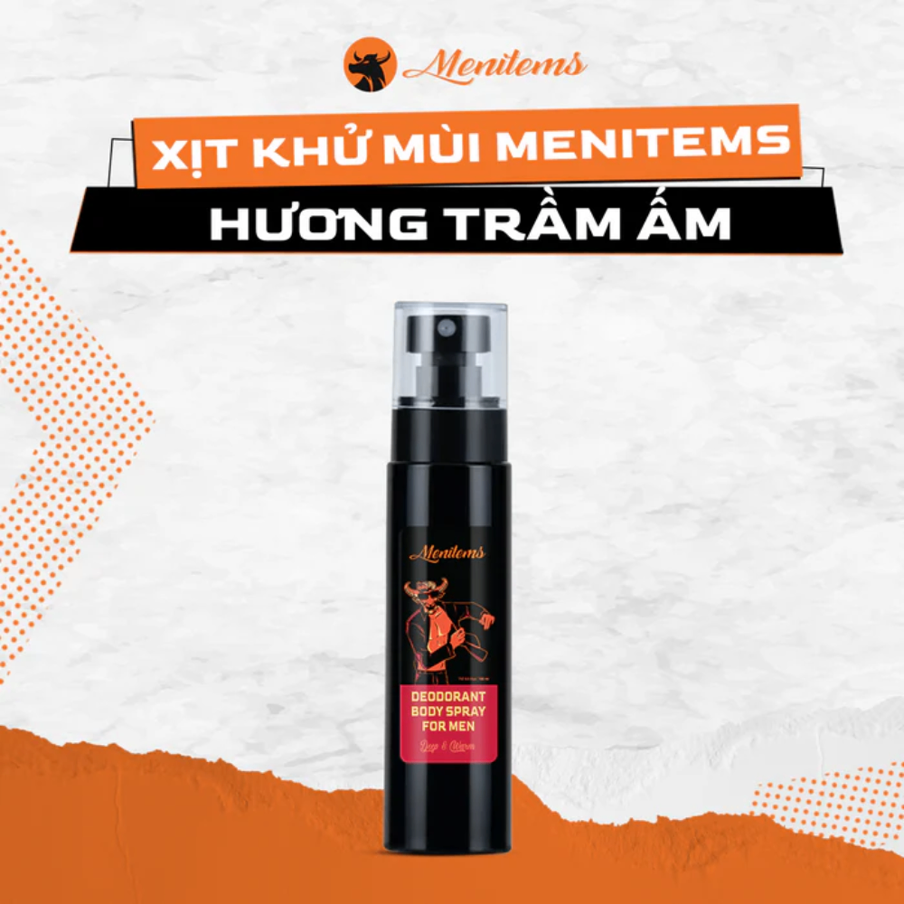 Xịt khử mùi Menitems Deodorant Body Spray For Men 100ml ngăn mồ hôi lưu hương lâu