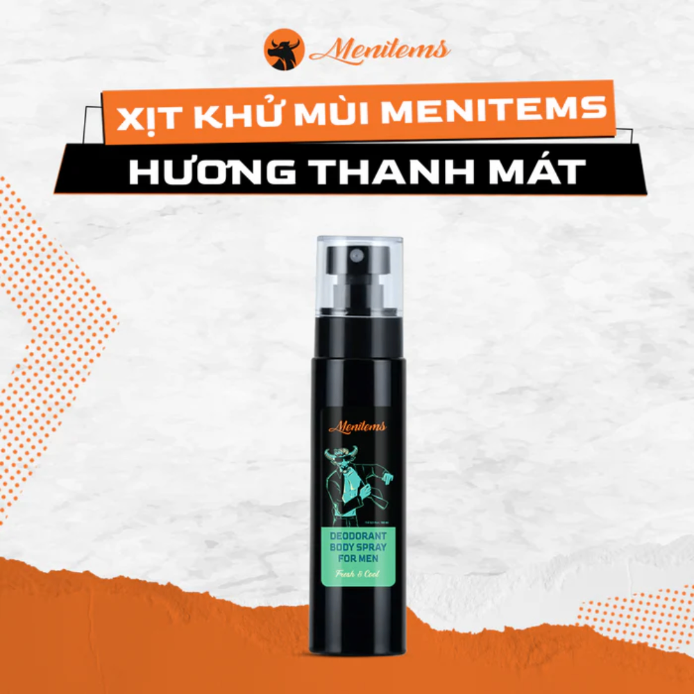 Xịt khử mùi Menitems Deodorant Body Spray For Men 100ml ngăn mồ hôi lưu hương lâu