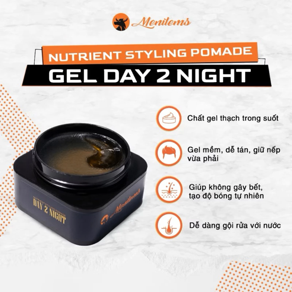 Gel vuốt tóc Menitems Nutrient Styling Pomade Gel 50g