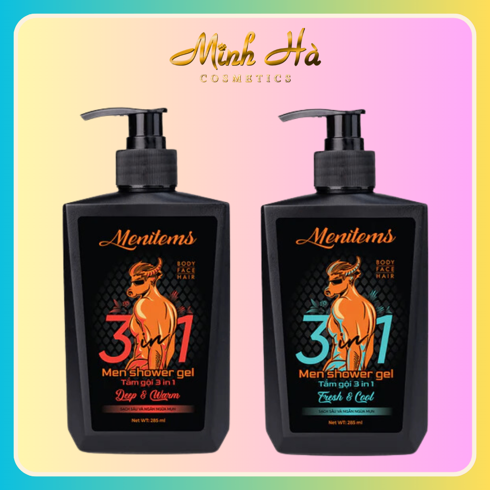 Sữa tắm gội Menitems Men Shower Gel 285ml giảm mụn lưng làm sạch sâu