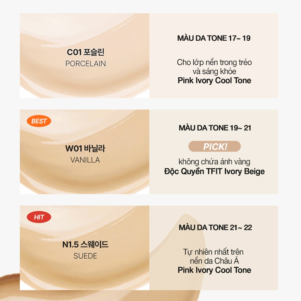Phấn nước Tfit Layering Fit Cover - Glow Cushion 12g mang đến lớp nền hoàn hảo