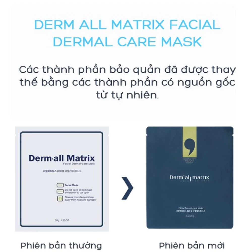 Mặt nạ Derm All Matrix Facial Dermal-Care Mask 35g dưỡng trắng chống lão hóa