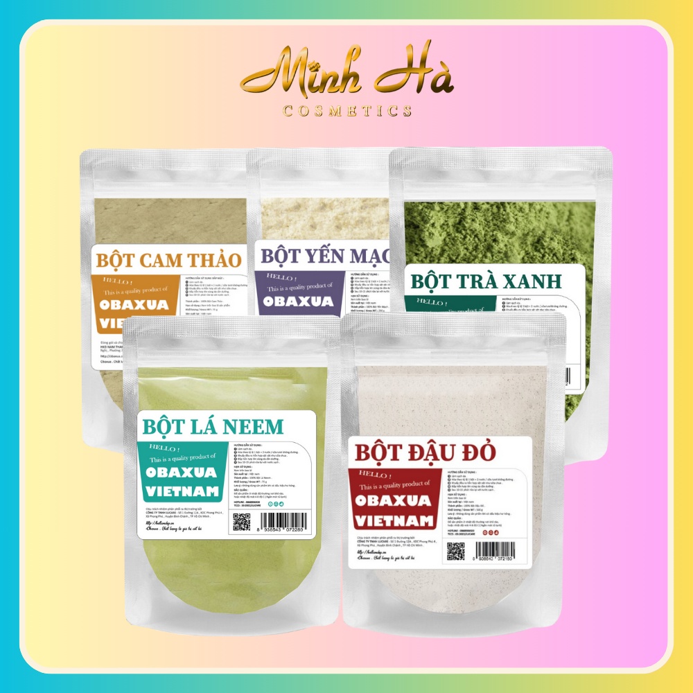 Bột đắp mặt nạ thiên nhiên Obaxua 75/250/500g các loại