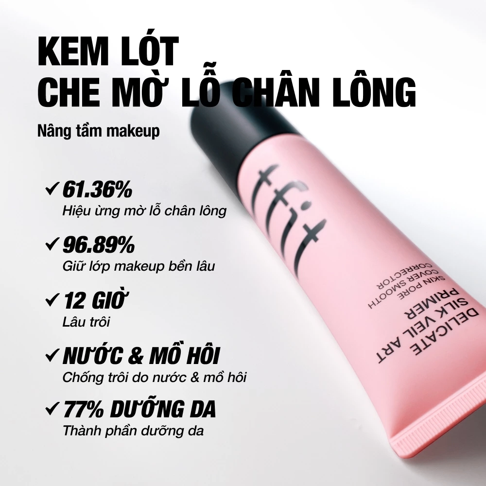 Kem lót Tfit Delicate Silk Veil Art Primer 30ml chỉnh màu da trông đều màu hơn kiềm dầu