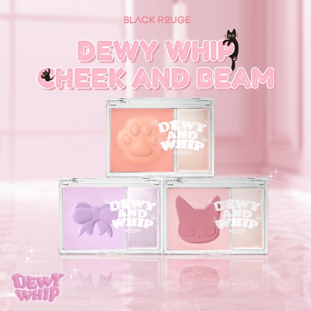 Má hồng kem kèm Highlight Black Rouge Dewy Whip Cheek And Beam 75.1g tông màu pastel màu sắc tự nhiên