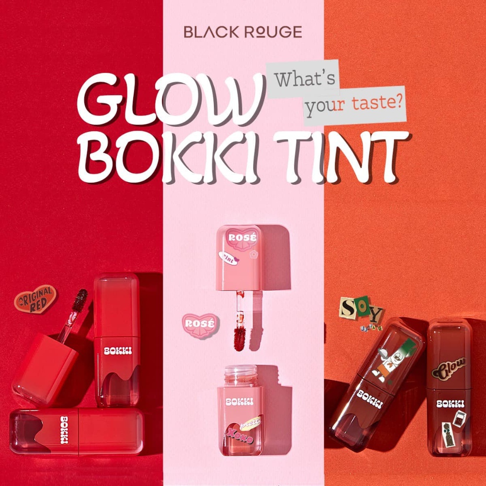 Son tint bóng Black Rouge Glow Bokki Tint 4.85g mỏng nhẹ căng bóng môi