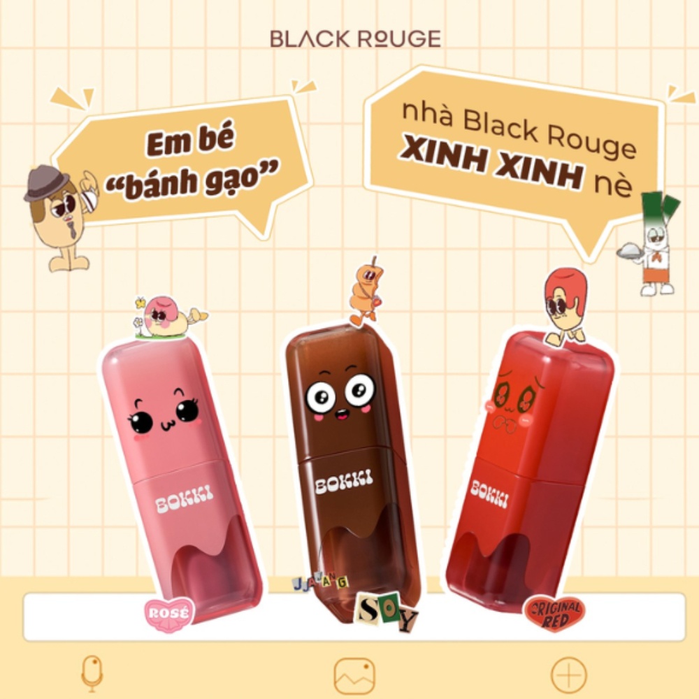 Son tint bóng Black Rouge Glow Bokki Tint 4.85g mỏng nhẹ căng bóng môi