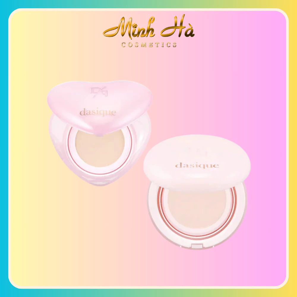 Phấn nước Dasique Water Dewy Gel Cushion SPF50+ PA++++ 10g 21C Cool Rosy bản tròn và tim