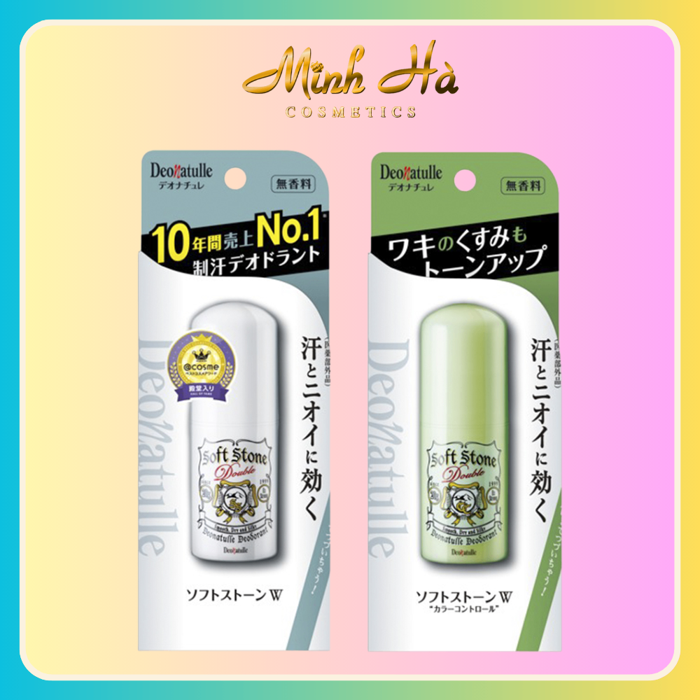 Lăn khử mùi đá khoáng nhật Deonatulle Soft Stone Double 20g giúp da sáng kiểm soát mùi