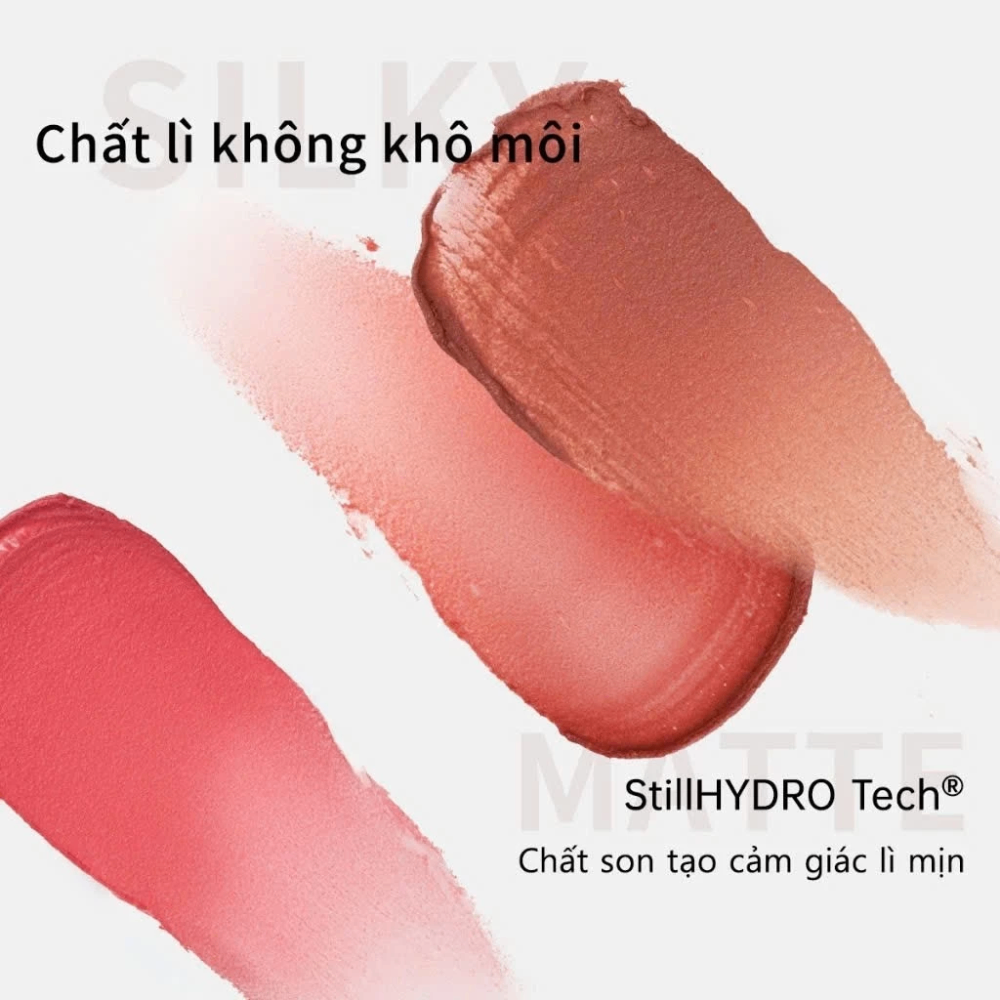 Son kem Mooekiss Velvet Lip Mud 3g chất son mịn lì lên màu chuẩn