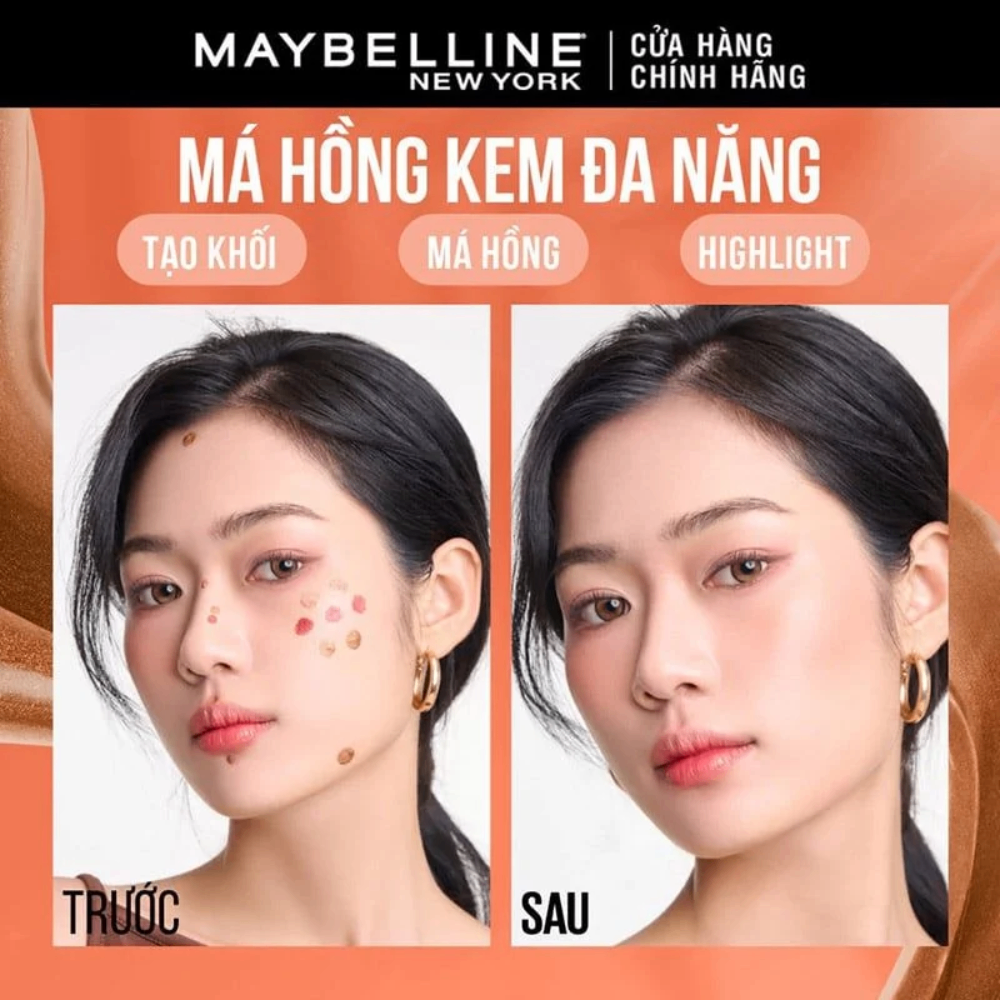 Má hồng dạng kem Maybelline New York Sunkisser Blush 4.7ml chất kem mịn dễ tán bền màu