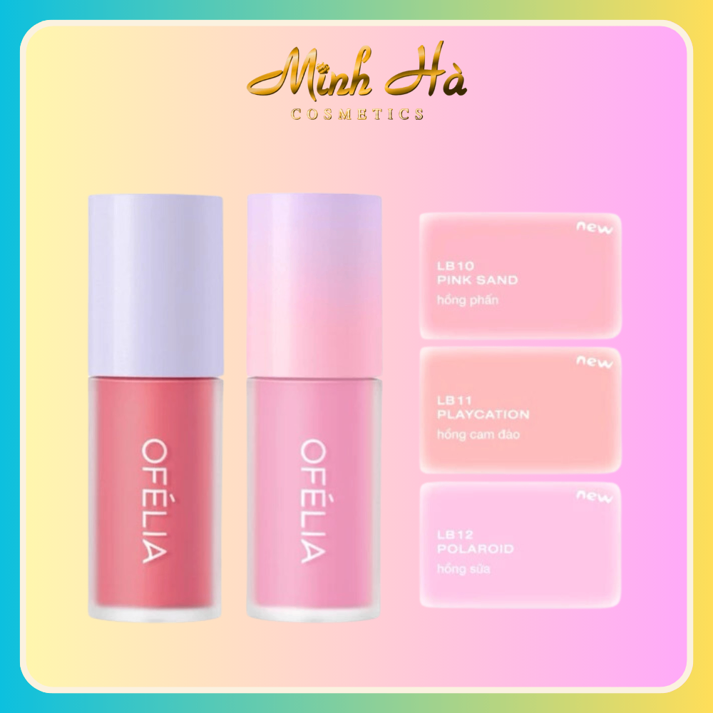 Má hồng dạng kem Ofelia Lolli Liquid Blush 4.3g nhẹ và lên màu đều, dễ dàng sử dụng