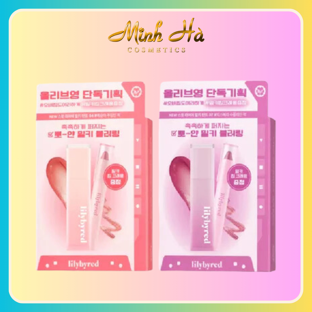 Set son Lilybyred Sweet Liar Milky Tint kèm chì kẻ viền môi tiện dụng