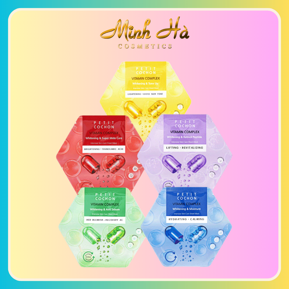 Mặt nạ Petit cochon Vitamin Complex Whitening 30ml dưỡng trắng cấp ẩm phù hợp mọi loại da