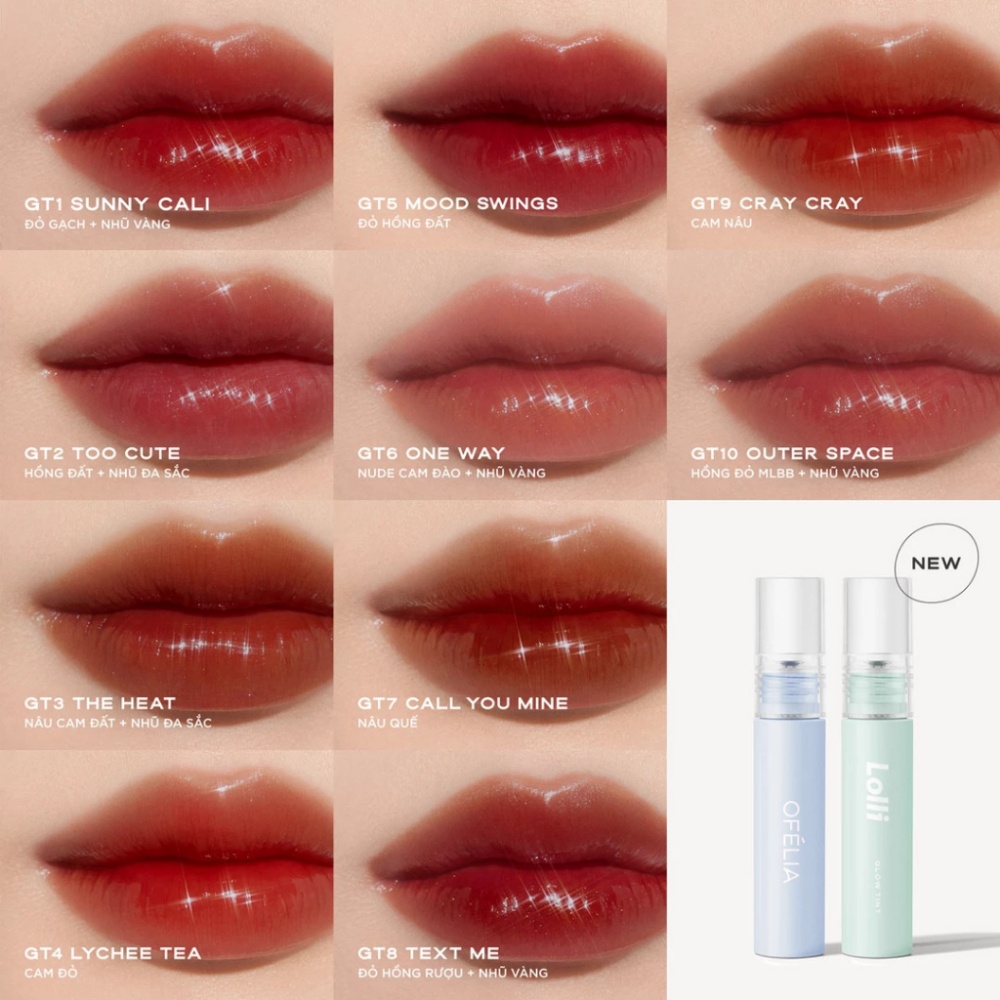 Son kem Ofelia Lolli Glow Tint 4g lâu trôi cho đôi môi căng mọng